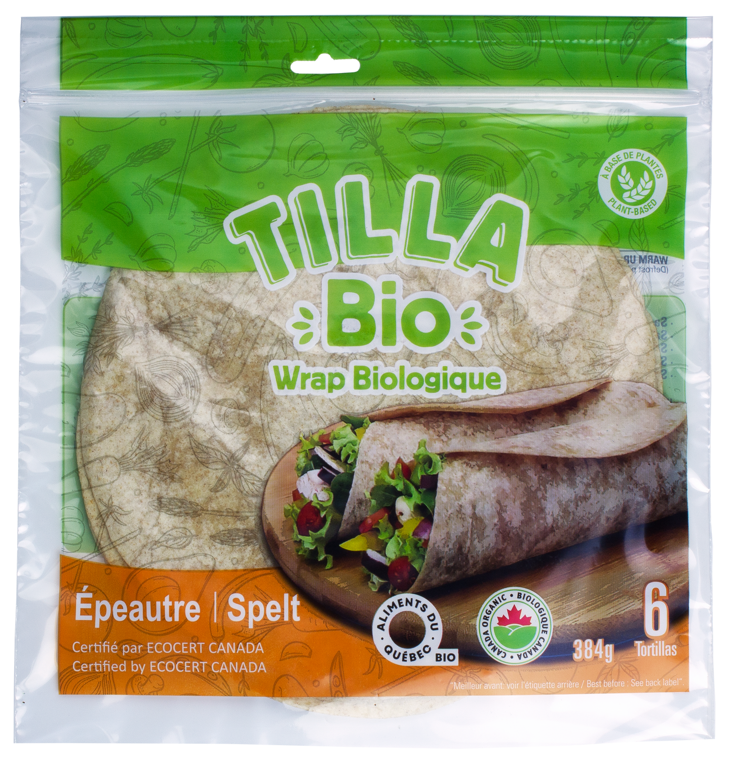 -Tilla Bio Spelt Organic Wrap 10"