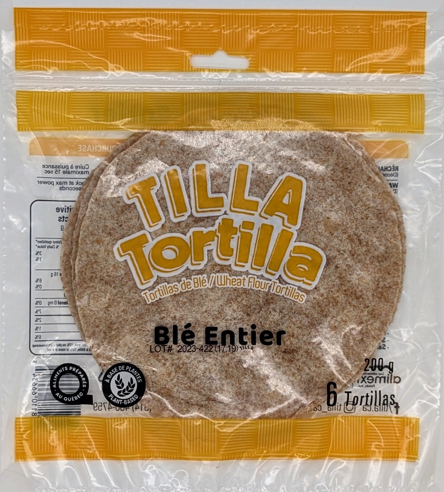 -Tilla Tortilla - Whole Wheat